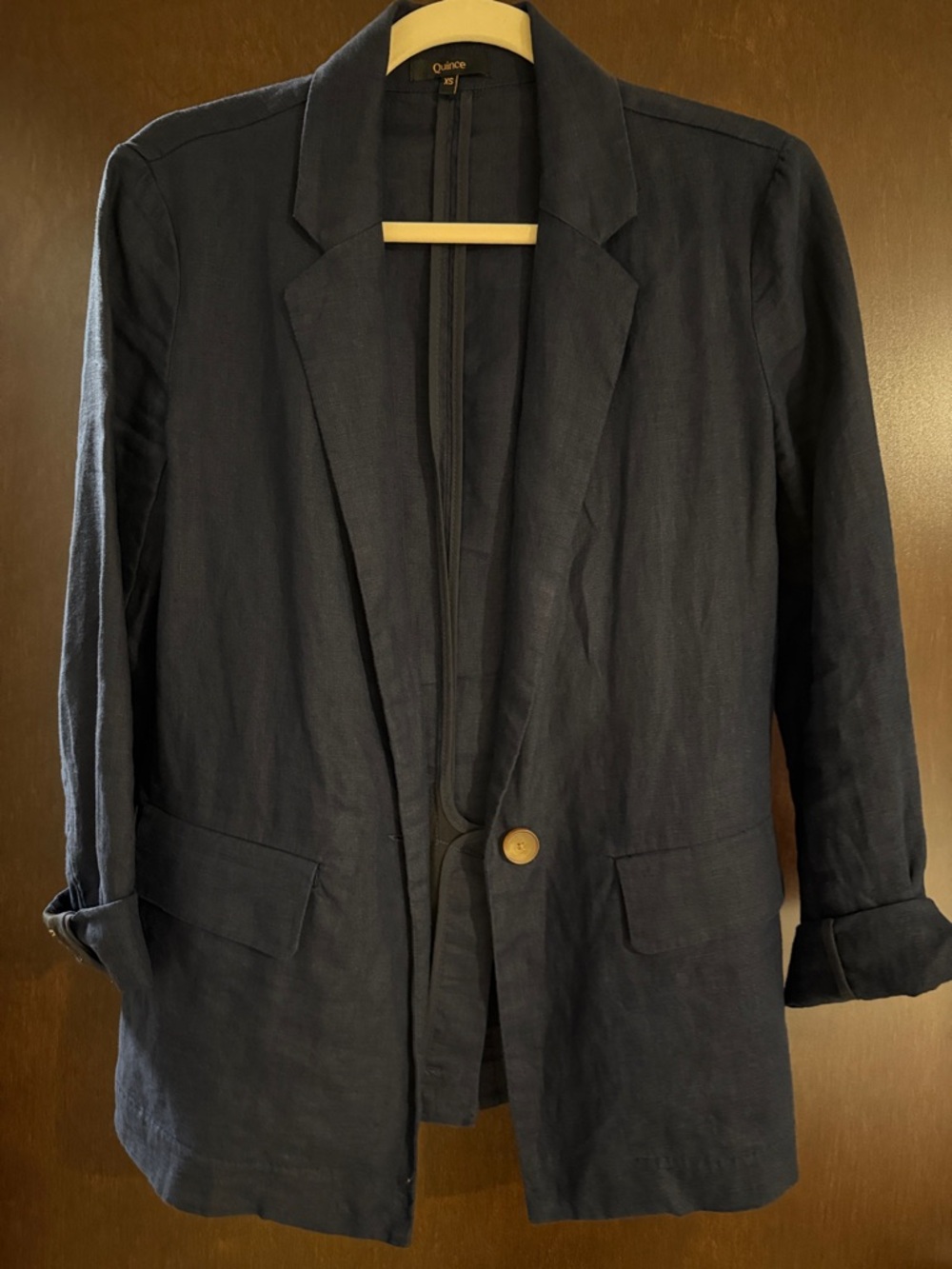 Quince 100% European Linen Blazer Deep Navy XS - Picture 2 of 5